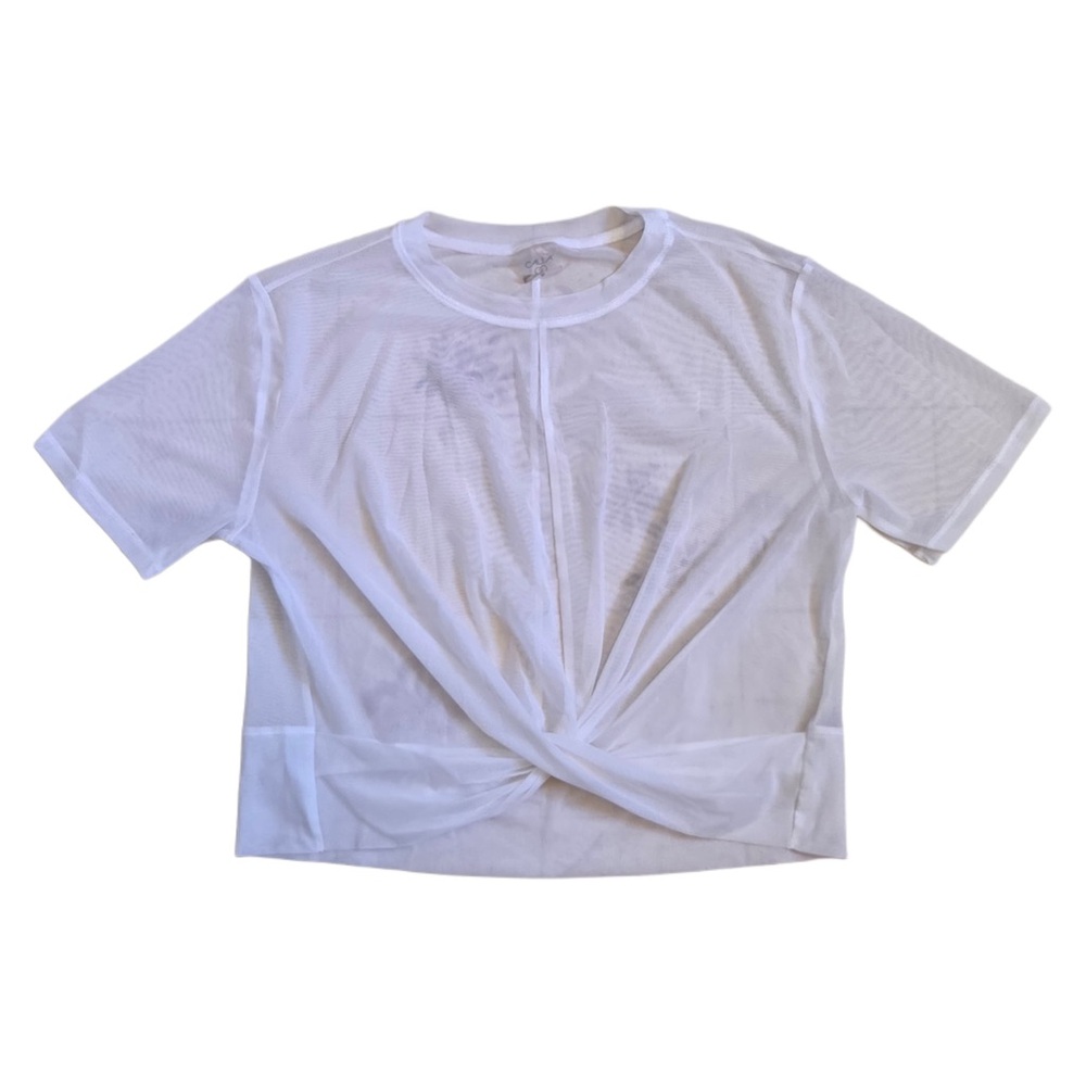 Calia White Off White Cream Mesh Work Out or Casual Detail Top